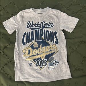MLB Dodgers World Series Champions Tee - Gray/Blue/Gold